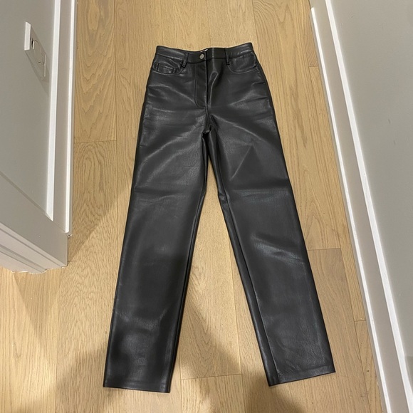Wilfred Melina Vegan Leather Pants - Dark Grey - Sz. 2 - Picture 5 of 7